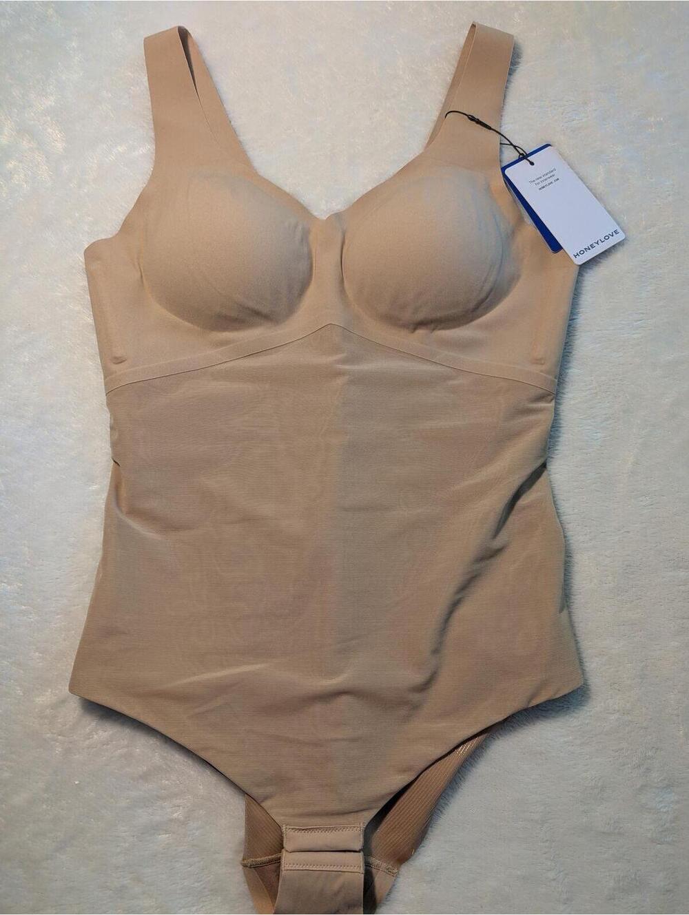 NWT Honeylove Nude Shapewear Bodysuit with Built-in Bra